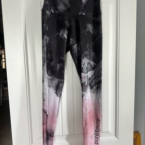 Pure Barre x Onzie Black and Pink Leggings
